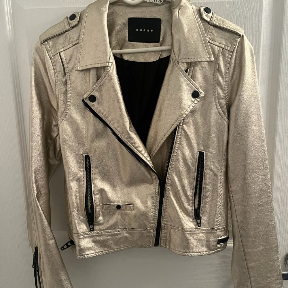 Blank NYC Gold Faux Leather Jacket